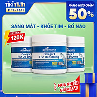 Combo 3 Hộp Dầu Cá Goodhealth Omega 3 Fish Oil 1000mg 150 Viên - Bổ Não - Tăng Trí Nhớ - Mắt Tinh - Chính Hãng Từ New Zealand