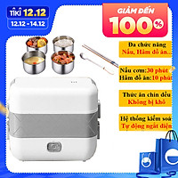 Hộp cơm cắm điện đời mới SeaSy SS27, Hâm nóng, Giữ nhiệt, Nấu chín cơm và thức ăn, 2 tầng nhỏ gọn, 4 bát Innox không gỉ, Tặng kèm bộ Đũa và Thìa, Đa chức năng, Dễ dàng vệ sinh – Hàng chính hãng