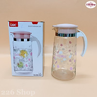 Bình Thuỷ Tinh Lilac In Hoa EH14 (1400ml) - Chịu Nhiệt Đến 100 độ.Được chọn màu