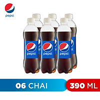 Lốc 6 Chai Nước Ngọt Có Gas Pepsi (390ml / Chai)