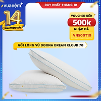 Gối lông vũ tự nhiên cao cấp Doona Dream Cloud - Gối nằm siêu êm ái, kháng khuẩn, chống đau vai gáy - Chuẩn khách sạn 5 sao