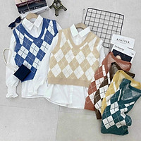 Áo len ghile nữ bigsize dưới 65kg quảng châu vintage áo len bigsize cổ V