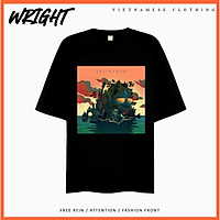 Áo Phông Tay Lỡ Đảo Đầu Người Đeo Kính Phong Cách Âu Mỹ Form Rộng Unisex 100% Cotton