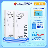 Bộ 2 Hộp Bao Cao Su LifeStyles Zero Super Thin Siêu Mỏng Cao Cấp Hộp 12 bao