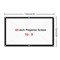 Màn hình chiếu 84 inch Màn chiếu có thể gập lại di động Màn chiếu 16: 9 Polyester cho KTV văn phòng tại nhà