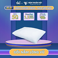 Gối Nằm Lông Vũ Thuần Việt Mircrofiber Cao Cấp 100% Cotton Thoáng Mát, Mềm Mịn, Có Khả Năng Thấm Hút Mồ Hôi Tốt