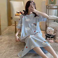 Váy Ngủ Cộc Tay Hot Trend 2021 Đầm Ngủ Dáng Suông Chất Thun Sữa Mềm Hoạ Tiết Dễ Thương TOPBRA