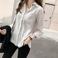 Women Vintage Autumn Shirt Long Sleeve Button Pocket Solid Color Casual Retro Female Blouses Fall Clothes