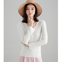 Áo len nữ CHIC cổ chữ V thời trang Hàn Quốc, chất len mỏng ôm dáng quyến rũ - Ohazo! Ag62
