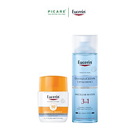 Combo Kem Chống Nắng Cho Da Nhạy Cảm Eucerin Sun Fluid Mattifying Face SPF50+ (50ml) Và Tẩy Trang 3in1 Cho Da Nhạy Cảm Eucerin Dermato Clean Micellar Cleansing Fluid 3 In 1 (200ml)