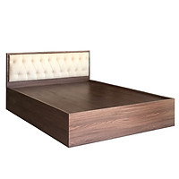 Giường Ngủ Gỗ Mdf Phủ Melamine Bọc Nệm Hiện Đại Màu Óc Chó