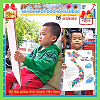 ĐỒ CHƠI HỌC TẬP BỘ LẮP GHÉP TỈNH THÀNH V.I.E.T N.A.M +T.ài li.ệu-Đồ chơi gỗ an toàn, học tập, cho trẻ