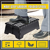 Portable Folding Step Stool Black Ladder For Elderly Pregnant Bathroom Travel