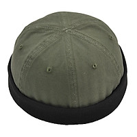 Men Retro Docker Leon Beanie Cap Pure Cotton Hat Navy Watch Cap Mechanic Hat