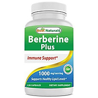 Best Naturals Berberine Plus 1000mg/Serving 120 Capsules - Promotes Healthy Healthy Glucose Metabolism & Immune Function - Contains Vitamin C & Zinc Gluconate