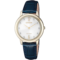 Đồng Hồ Nữ Citizen Đính Đá Swarovski Dây Da EX1493-13A - Mặt Trắng (Sapphire)