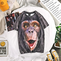 【COD】 Men Short-sleeved T-shirt Funny Gorilla Summer Shirt Spoof Animal Monkey Half-sleeve Shirt