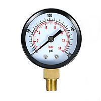 Máy Đo Áp Suất Không Khí Và Nước Bể Cá Cơ Học (0~200psi) (0~14bar) (1/8 inch)