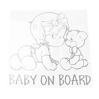 "BABY ON BOARD" with Teddy Bear Sign Vinyl Decal Sticker for Car Truck