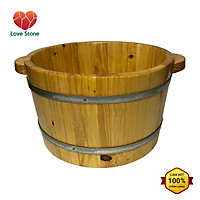 Chậu Gỗ Thông Ngâm Chân Có Quai - CAO 25CM