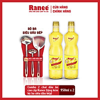 Combo 2 chai dầu ăn cao cấp Ranee (loại 950ml) + tặng kèm bộ ba siêu đầu bếp (3 món)