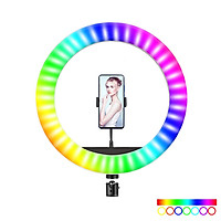 RGB LED Selfie Round Light USB RingLight with Phone Clip Photographic Lighting Phone Photography Video Makeup Lamp