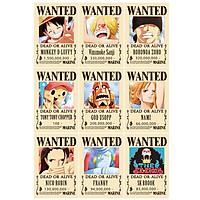 Tranh poster truy nã ONE PIECE combo 5 tấm A4