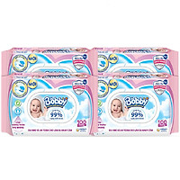 Combo Tiết Kiệm - 4 Gói Khăn Ướt Bobby Care Hương Dịu Nhẹ 100 Tờ/Gói