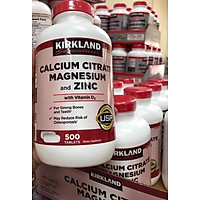 Viên Uống Kirkland Signature Calcium Magnesium and Zinc with vitamin D3 500 viên mẫu mới