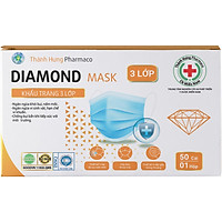 Khẩu Trang Y Tế Kháng Khuẩn Diamond Mask 3 Lớp (Hộp 50 Cái)