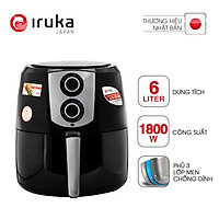 Nồi Chiên Không Dầu Iruka I-67 (6L) - Đen - Hàng Chính Hãng