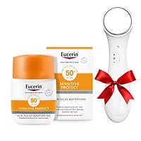 Kem chống nắng dành cho mọi loại da Eucerin Sun Fluid Mattifying SPF 50+ 50ml + tặng máy massage mặt ion