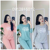 Bộ đồ bầu sau sinh mặc nhà Hàn Quốc, chất cotton, thoáng mát, tiện cho mẹ ty, size to - Tổng kho đồ bầu