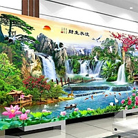 Tranh thêu chữ thập phong cảnh FJ0799 194x80cm