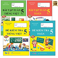Sách - Combo Bài Tập Tuần và Đề Kiểm Tra lớp 5 - Toán và Tiếng Việt học kì 2 (4 cuốn)