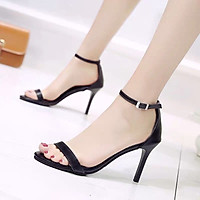 Giày sandal cao gót nữ bít hậu quai ngang cổ điển - Giày cao gót nữ 9cm - Giày nữ da mềm 3 màu Đen - Trắng Kem - Nâu - Linus LN286