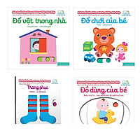 Combo 4 quyển Sách chuyển động – Song ngữ A-V: Trang phục+ Đồ dùng của bé + Đồ vật trong