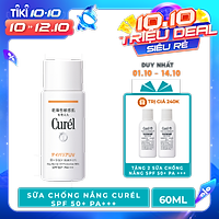 UV sữa chống nắng Curel UV Protection Milk SPF 50+ PA+++ (60ml)