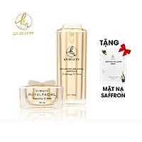 Bộ Đôi Nâng Cơ Trẻ Hóa Da Mặt Gold Vip KN Beauty: Ampoule 30ml + Kem Dưỡng Trắng Da Ngừa Nám 30g (Quà Tặng 1 Mặt Nạ Saffron)