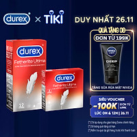 Combo Bao cao su Durex Fetherlite Ultima Hộp 12 bao và Hộp 3 bao