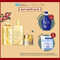 Bộ Ba Chăm Sóc Tóc Phục Hồi Ngăn Rụng Tóc TSUBAKI Gội Xả (490ml/chai) + Mặt Nạ Tóc Cao Cấp Phục Hồi Hư Tổn 180g