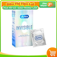 Bao cao su Durex Invisible Extra Thin Extra Sensitive 1 Hộp 10 Bao