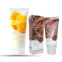 Combo Sữa Rửa Mặt Chiết Xuất Từ Gạo 3W Clinic Brown Rice Foam Cleansing và Gel tẩy da chết Arrahan Lemon White Peeling Gel (180ml)