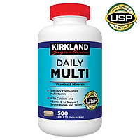 Viên uống Kirkland Signature Multivitamin 500v, cung cấp vitamin tổng hợp cho người dưới 50 tuổi, bổ sung khoáng chất cho cả nam va nữ, tăng cường hệ miễn dịch,  giảm căng thẳng mệt mỏi