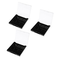 3 Pcs 6 Slots Hollow Empty Makeup Eyeshadow Palette Highlights Blusher Square Case