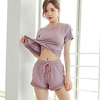 Đồ tập gym nữ thể thao, quần áo tập gym yoga chất thun lạnh 4 chiều điều hòa KP Store