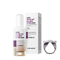 Tinh Chất Collagen Giúp Săn Chắc Da, Ngăn Ngừa Lão Hoá Sur.medic+ Super Peptide 100tm Collagen Lifting Serum 50ml + Tặng kèm 1 băng đô tai mèo màu ngẫu nhiên