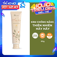 Kem Chống Nắng Thiên Nhiên Thấm Nhanh An Toàn Cho Da Hây Hây SPF 40, PA ++ Cỏ Mềm 60g