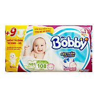 Miếng Lót Sơ Sinh Bobby Fresh NB1 - 108 (108 Miếng Newborn) + 9 Miếng Tã Dán Sơ Sinh - XS