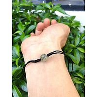 Vòng Tay Phong Thủy Thạch Anh Tóc Xanh- Hợp Mệnh Mộc, Mệnh Hỏa - Viên Đá Của Sự Che Chở - Xua Đi Cái Xấu đan dây đen